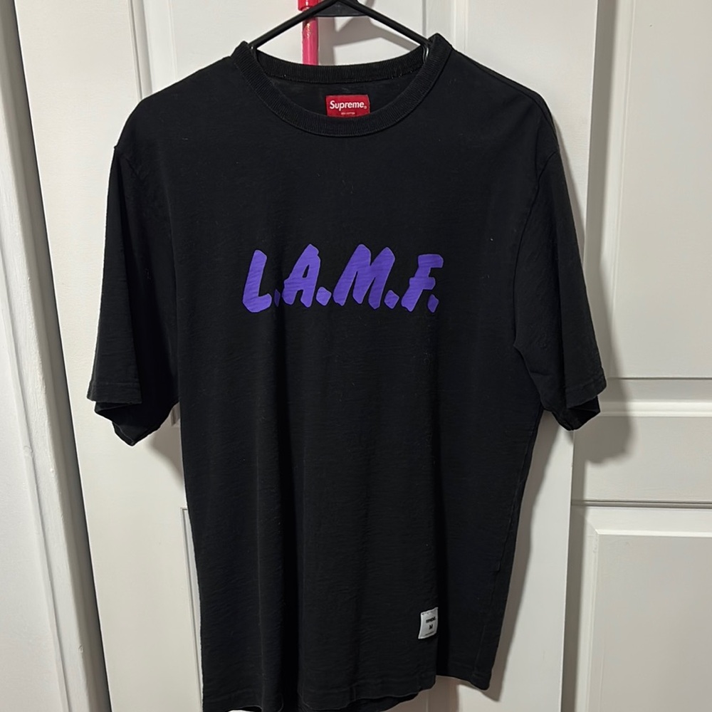 Supreme Black T-Shirt with Purple Print